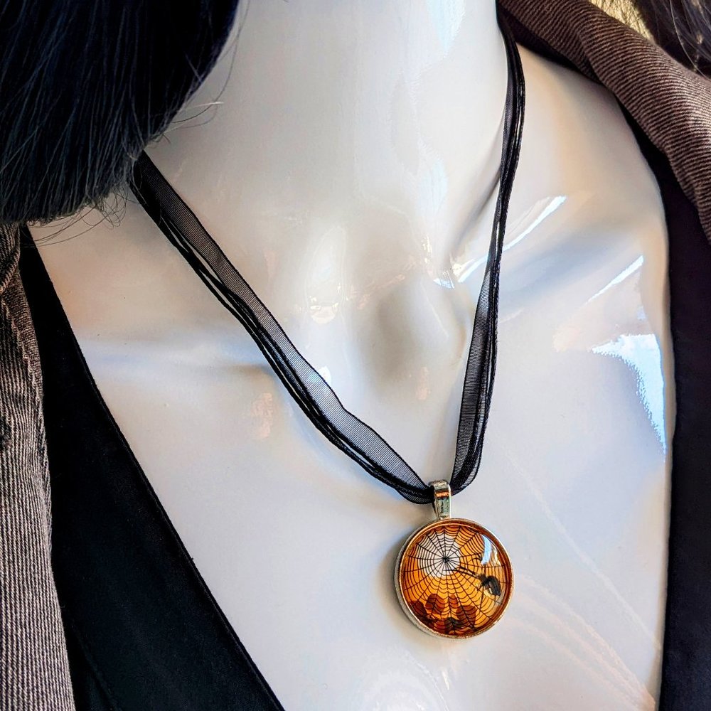 Orb-weaver Spider Art Pendant